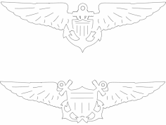 Aviation Wings dxf File