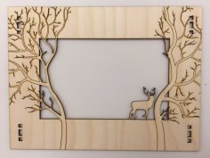 Laser Cut  Forest Frame W/ Deer