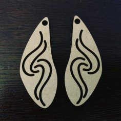 Laser Cut Brush Stroke Swirl Earrings