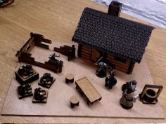 Laser Cut Small Log Cabin With Shingles