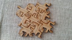 Laser Cut Escherish Gecko