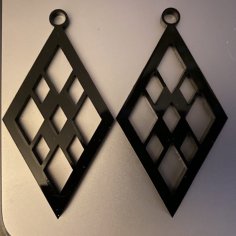 Laser Cut Diamond Shaped Earrings