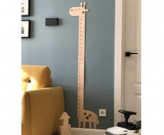 Laser Cut Giraffe Height Chart For Kids Free Vector