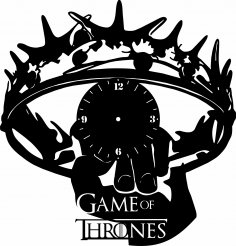 Лазерная резка шаблона настенных часов Game Of Thrones
