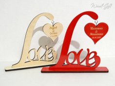 Laser Cut Love Heart Stand Template Free Vector