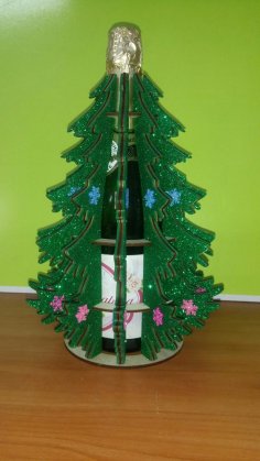 Árvore de Natal de Natal com Garrafa de Vinho de Corte a Laser