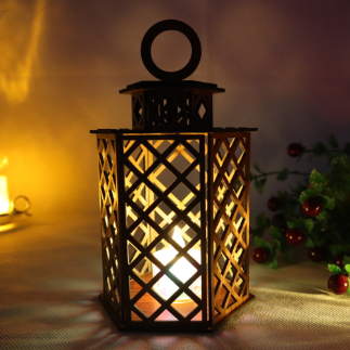 Laser Cut Wood Decorative Candle Lantern Candleholder 3mm Free Vector