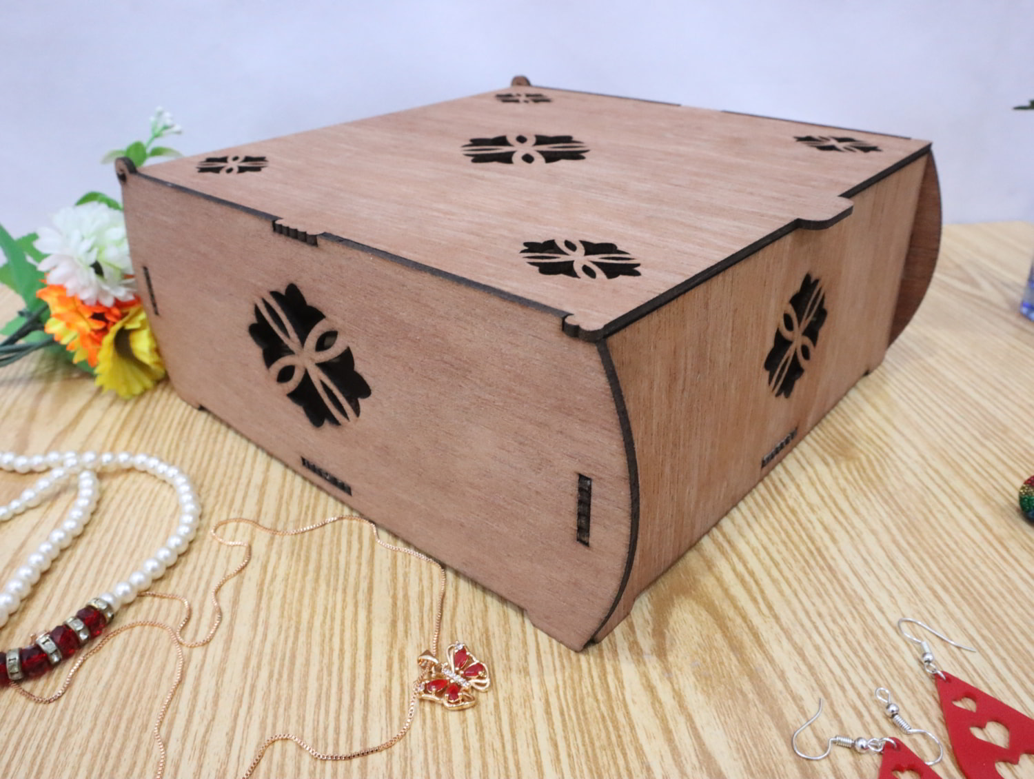 Laser Cut Wooden Candy Box 3mm Free Vector