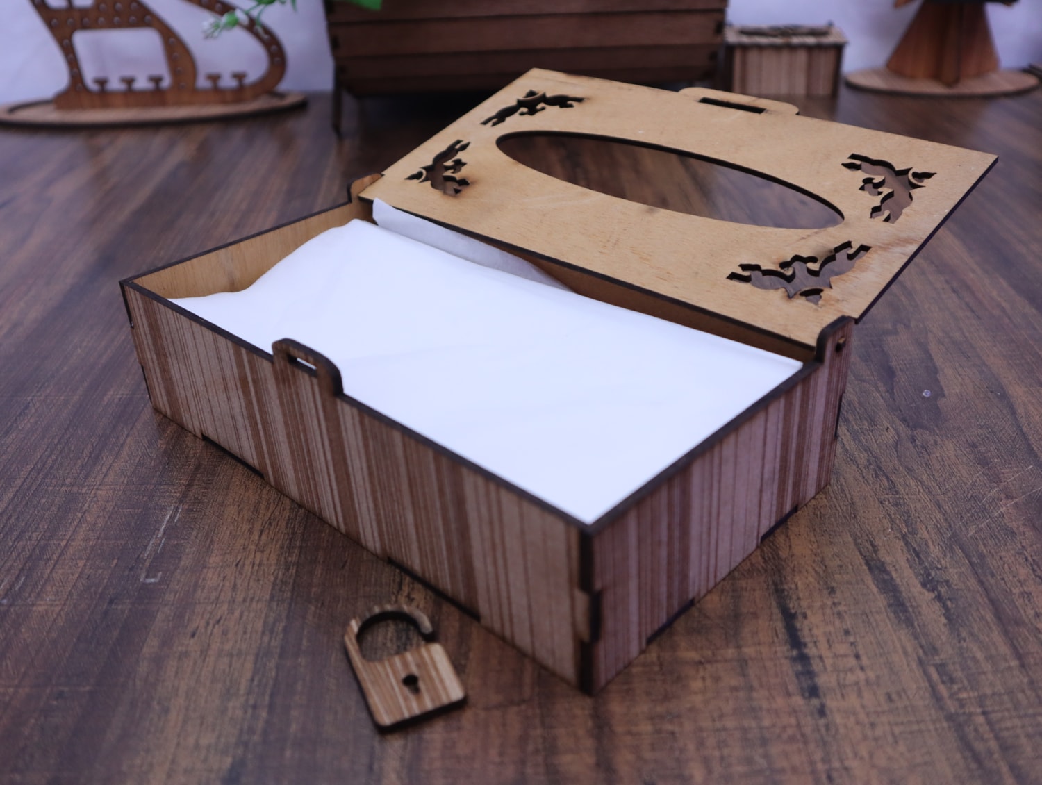 Laser Cut Wooden Tissue Box 3mm Free Vector