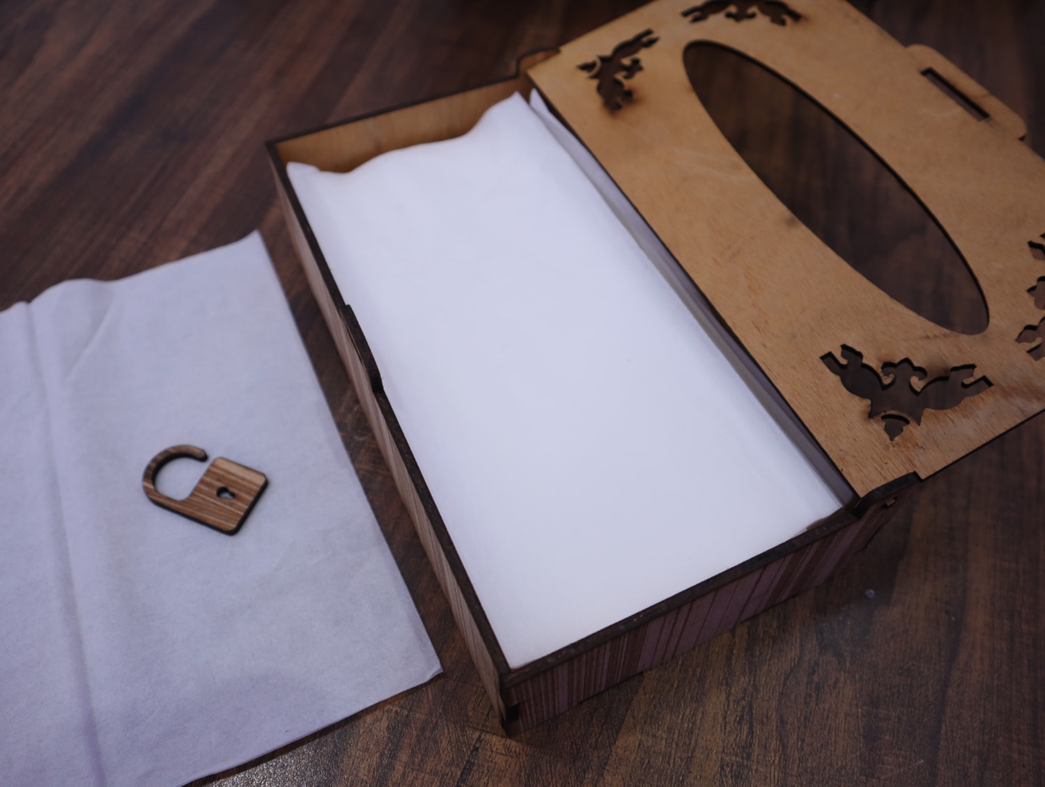 Laser Cut Wooden Tissue Box 3mm Free Vector