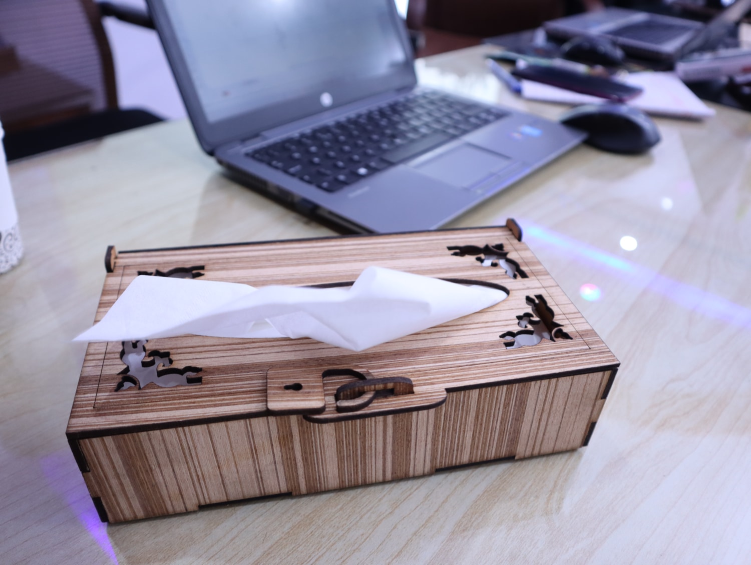 Laser Cut Wooden Tissue Box 3mm Free Vector