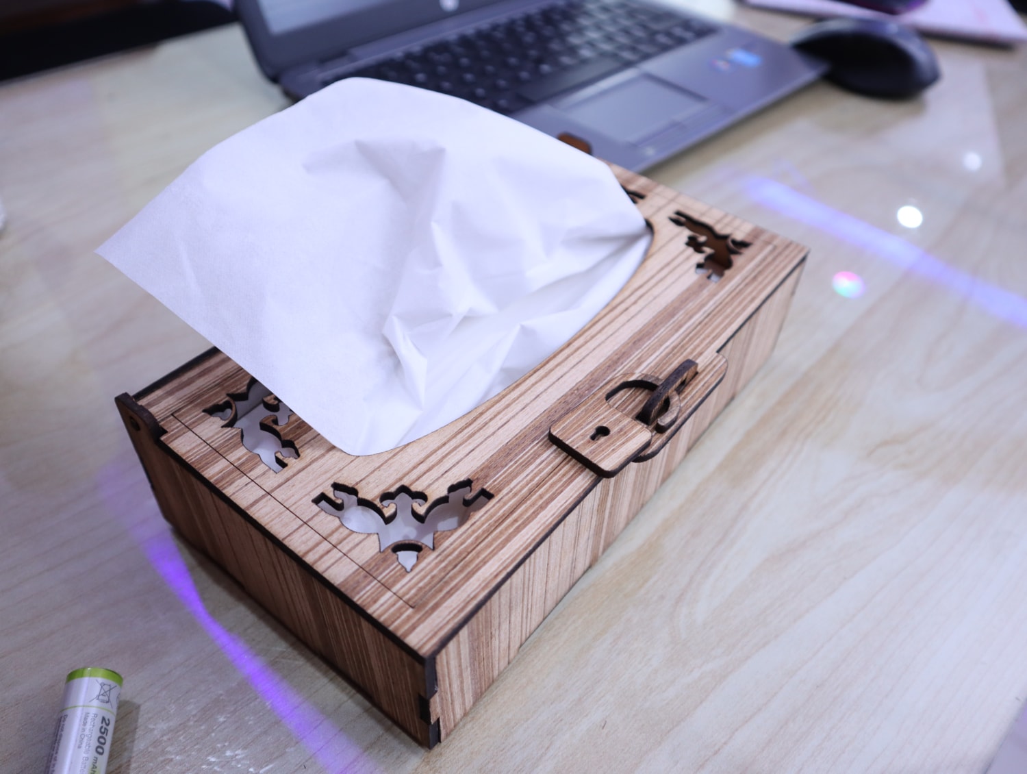 Laser Cut Wooden Tissue Box 3mm Free Vector