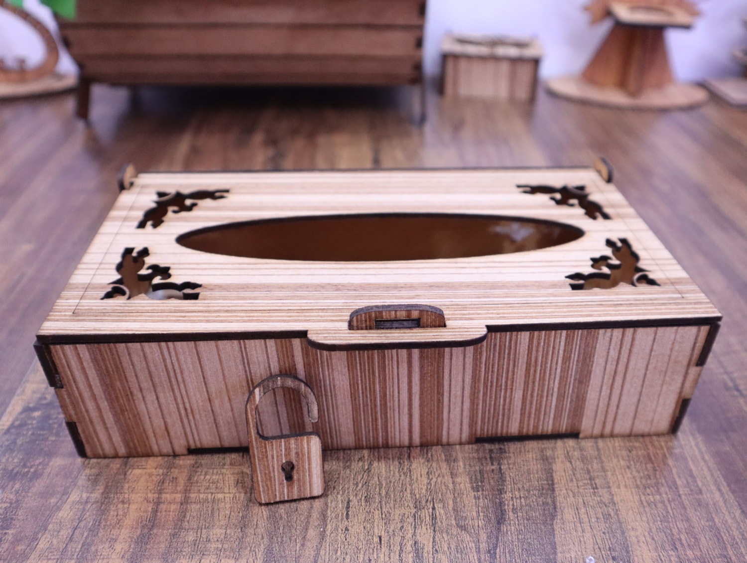 Laser Cut Wooden Tissue Box 3mm Free Vector