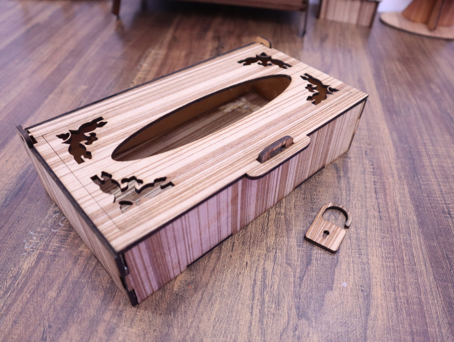 Laser Cut Wooden Tissue Box 3mm Free Vector