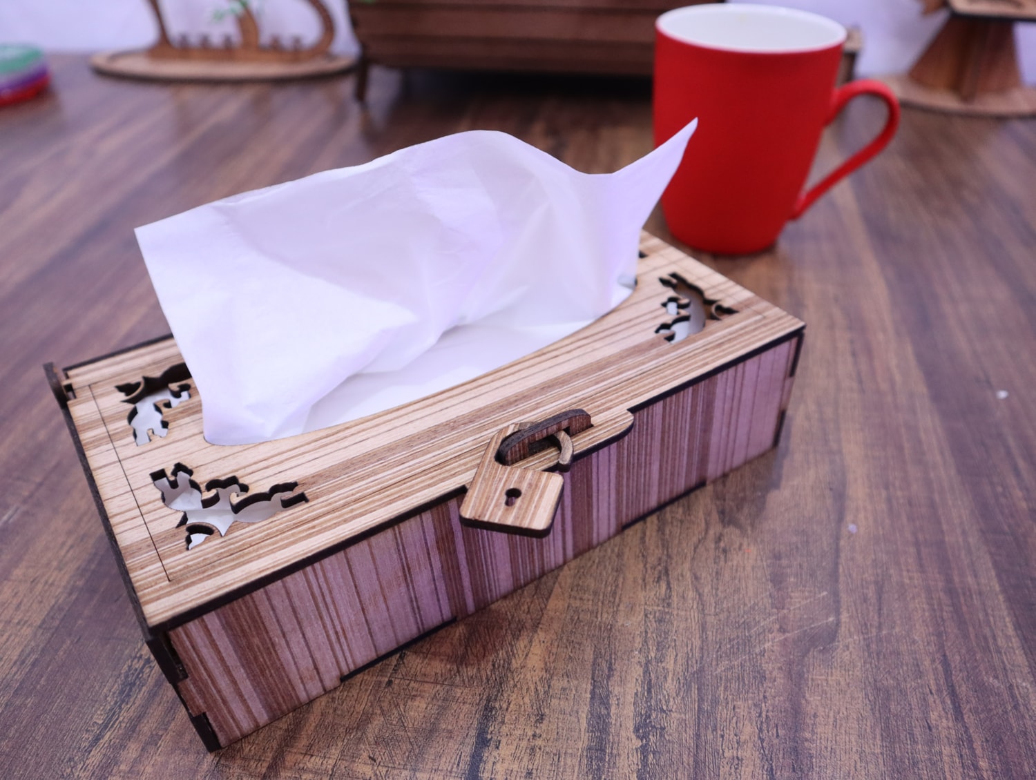 Laser Cut Wooden Tissue Box 3mm Free Vector