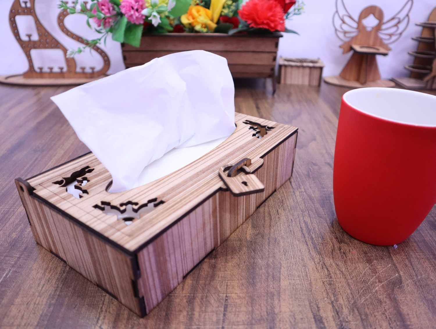 Laser Cut Wooden Tissue Box 3mm Free Vector