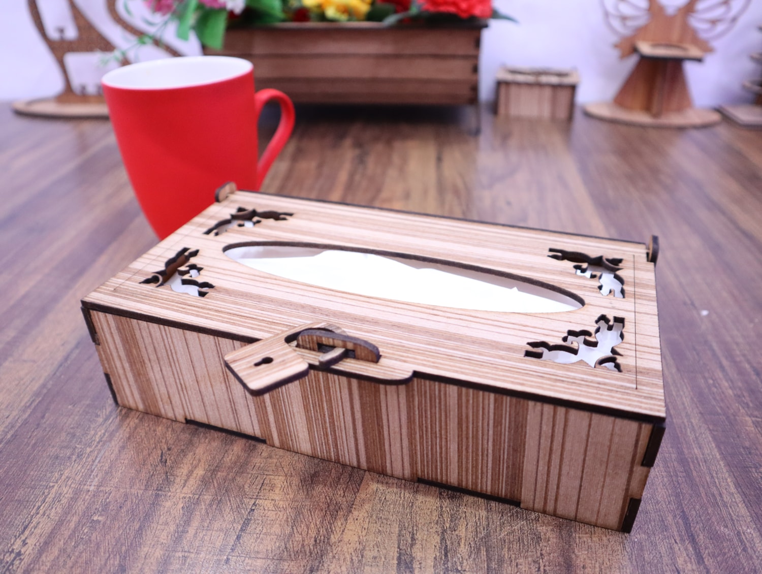 Laser Cut Wooden Tissue Box 3mm Free Vector