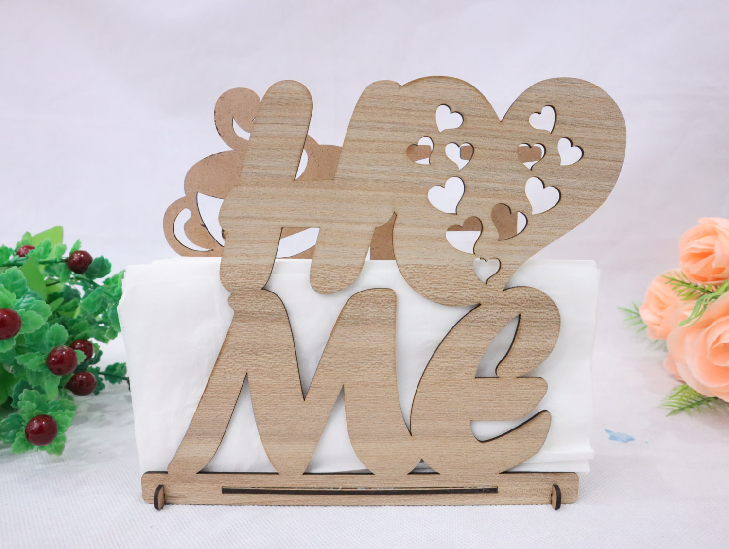 Laser Cut Wooden Home Napkin Holder 3mm Free Vector