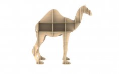 Laser Cut Wooden Camel Shelf Modern Storage Shelf Free Vector