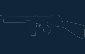 Plik DXF pistoletu maszynowego Thompson