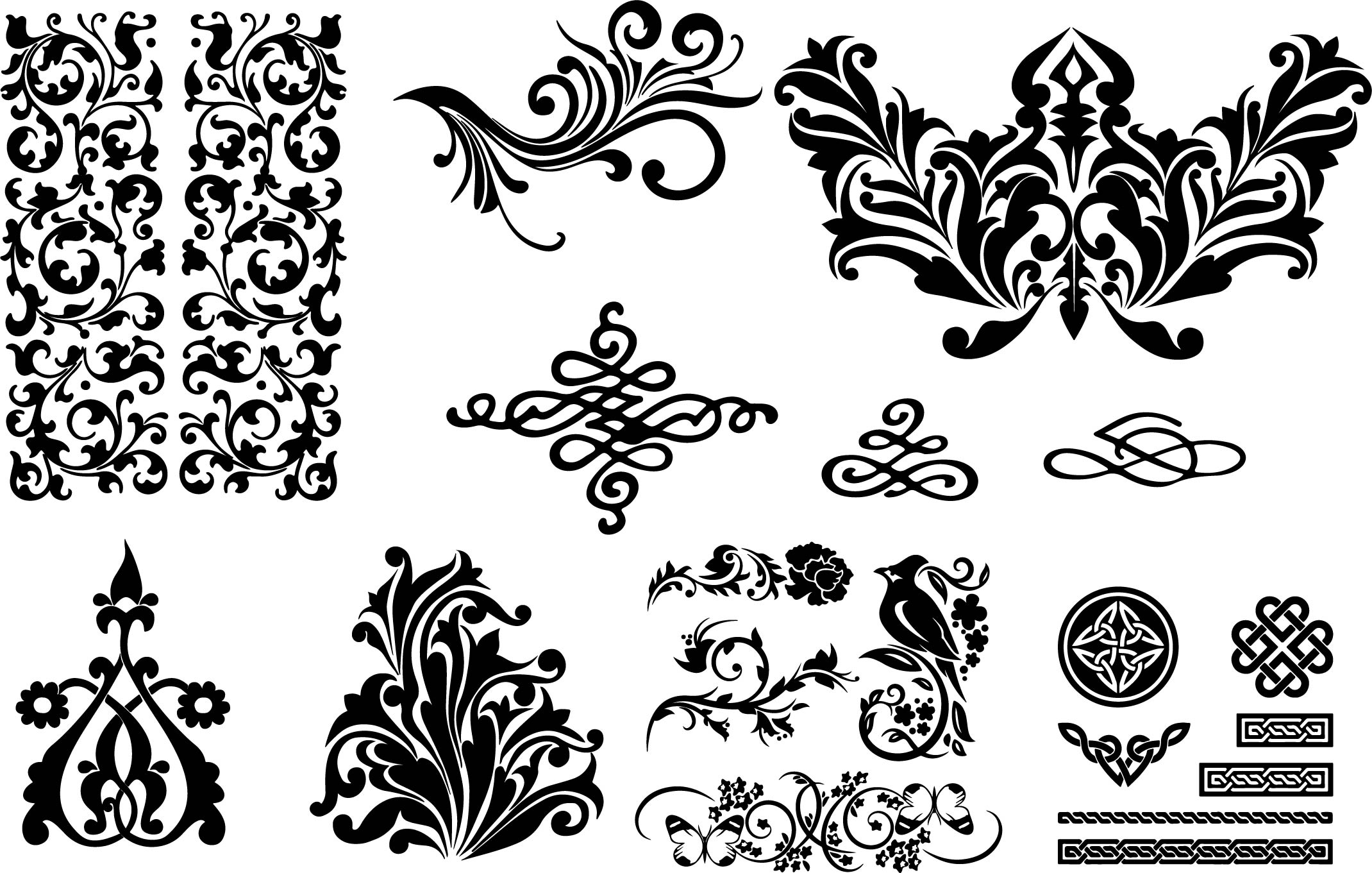 Download Seamless Swirl Patterns (.eps) Free Vector Download - 3axis.co