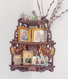 Laser Cut Iconostasis Shelf For Icons Free Vector