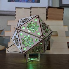 Laser Cut Icosahedron Shadow Lamp SVG File