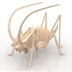 Laser Cut Cricket Grasshopper 3D Puzzle DXF File