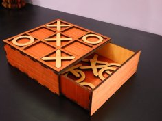 Laser Cut Tic Tac Toe Game With Box DXF File