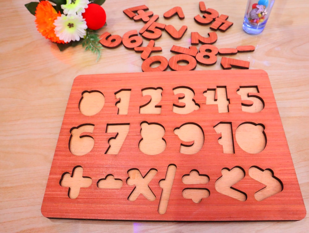 Laser Cut Wooden Math Puzzle Board For Kids DXF File