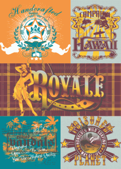 Set di design per t-shirt calligrafiche vintage