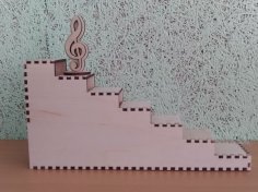 الگوی برش لیزری پایه نمایش پله پله چوبی