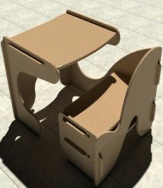Biurko dla dzieci z krzesłem Biurko do nauki Laserowo wycinane plany routera CNC