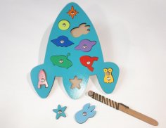 Brinquedos educativos de madeira para quebra-cabeça de formas cortadas a laser para crianças