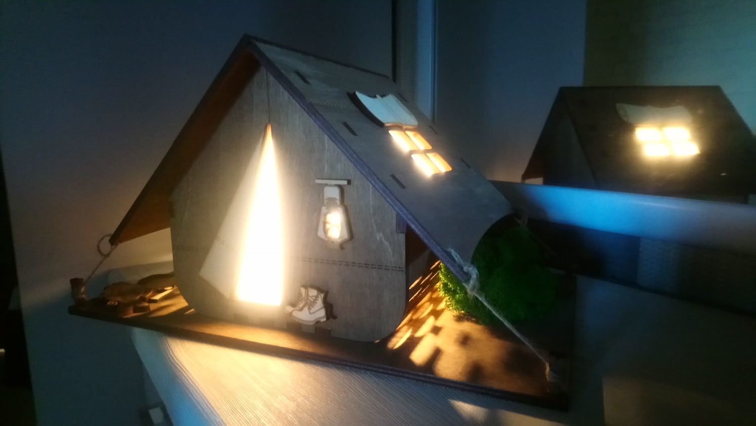 لامپ نور شب چادر چوبی برش لیزری