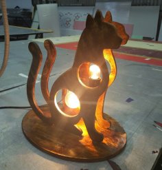 Laser Cut Cat Lamp Free Vector