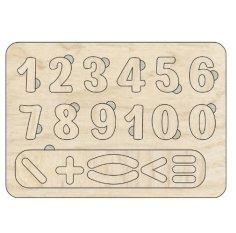 Laser Cut Wooden Math Puzzle Kids Math Toy Free Vector