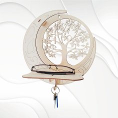 Laser Cut Wooden Crescent Moon Shelf Free Vector