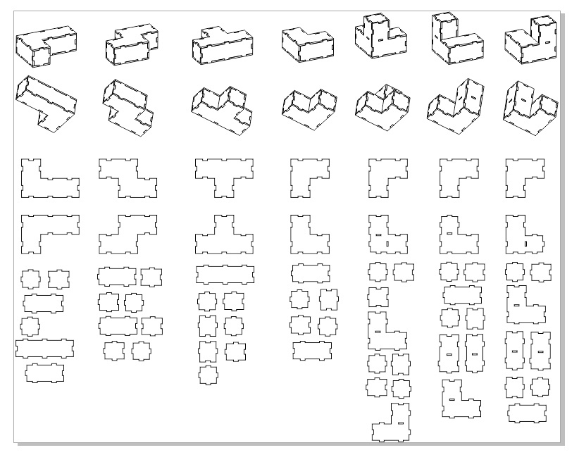 Laser Cut Soma Cube Puzzle Nikitin Squares Educational Kids Toy Tetris ...