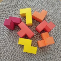 Quebra-cabeça de cubo Soma cortado a laser Quadrados Nikitin brinquedo educativo para crianças Tetris 3mm