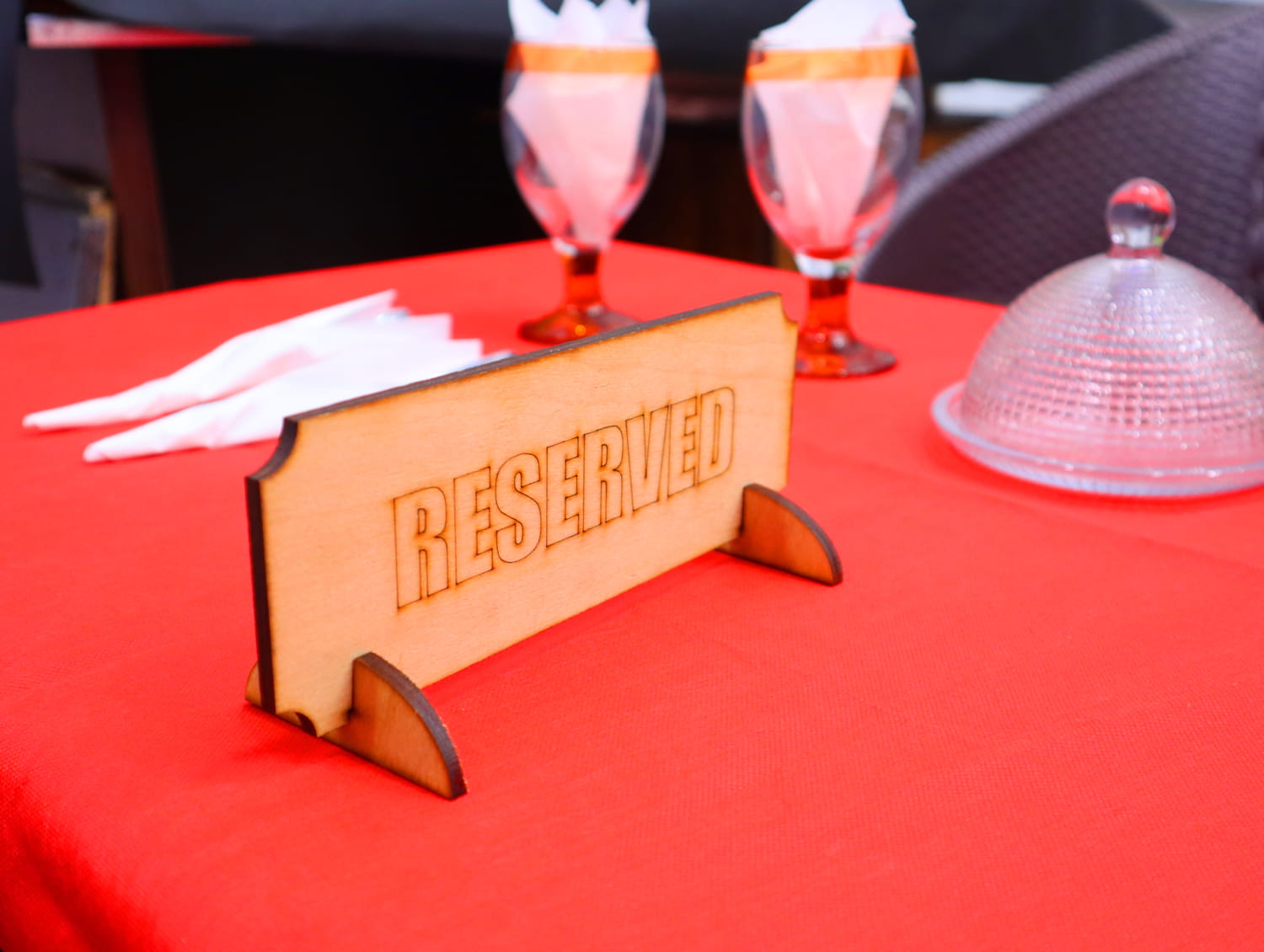 Laser Cut Reserved Table Top Sign Free Vector