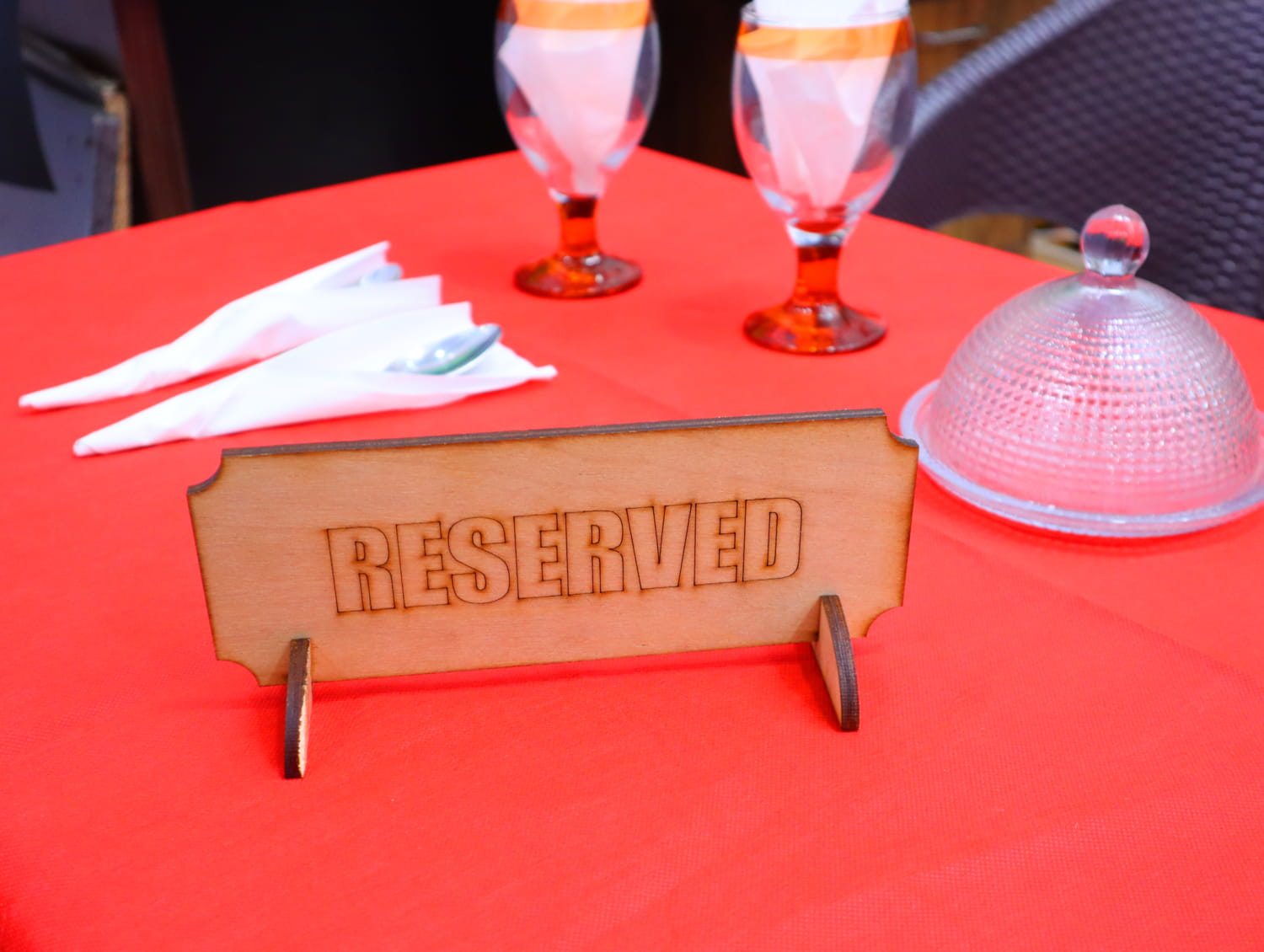 Laser Cut Reserved Table Top Sign Free Vector