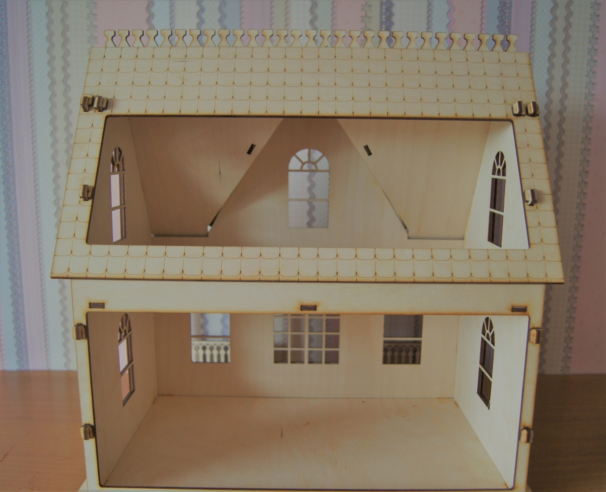 Laser Cut Wooden Model House Free Vector
