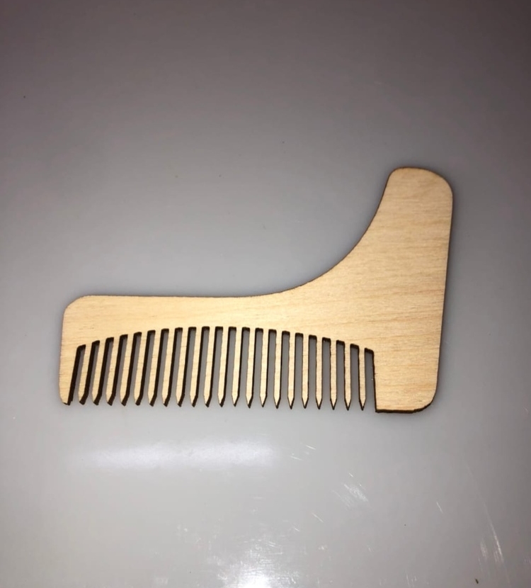 Laser Cut Men Beard Shaping Styling Comb Free Vector