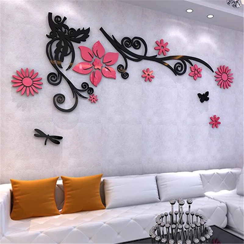 Laser Cut 3D Flower Acrylic Wall Decor Free Vector