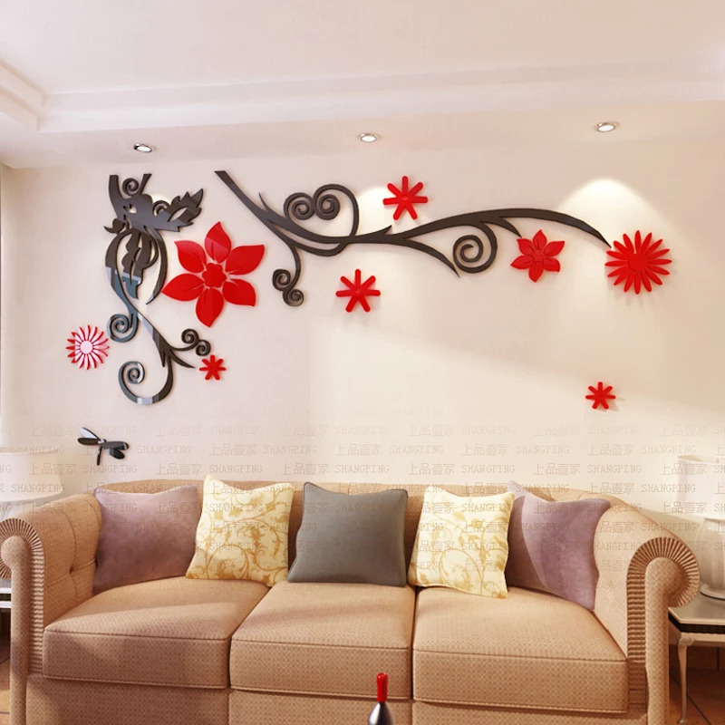 Laser Cut 3D Flower Acrylic Wall Decor Free Vector