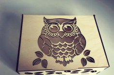 Laser Cut Box with Lid Template Free Vector