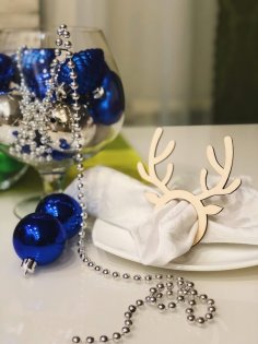 Laser Cut Napkin Ring Reindeer Horns Template Free Vector