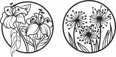 Diseños florales grabados con corte láser