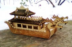 Modello di barca del drago tagliato al laser